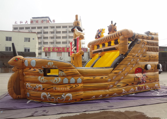 中国 耐久ポリ塩化ビニールの防水シートの賃貸料のための巨大な海賊船の商業膨脹可能なスライド サプライヤー