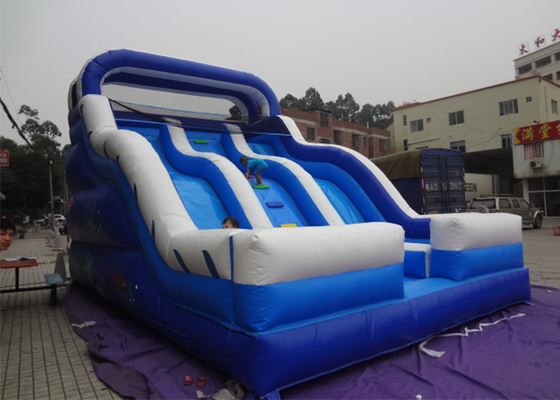 中国 0.55mm ポリ塩化ビニールの党のための青い大人および子供の運動場の Commercia 巨大で膨脹可能な水スライド サプライヤー