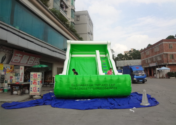 中国 防火効力のある屋外のカスタマイズされた爆発の商業膨脹可能なスライドの緑のスライド サプライヤー